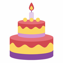 Birthday cake art vector illustration