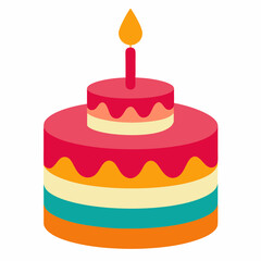 Birthday cake art vector illustration