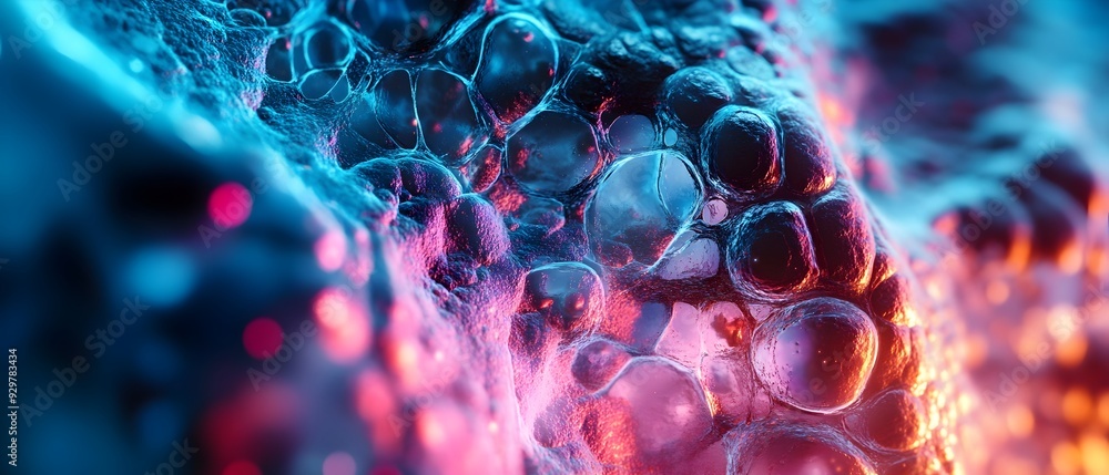 Poster stunning visual representation of detailed microscopic anatomical structures captured through advanc