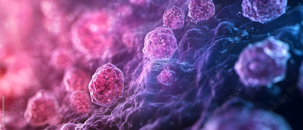 Poster detailed microscopic imaging capturing the intricate cellular architecture and complex organization 