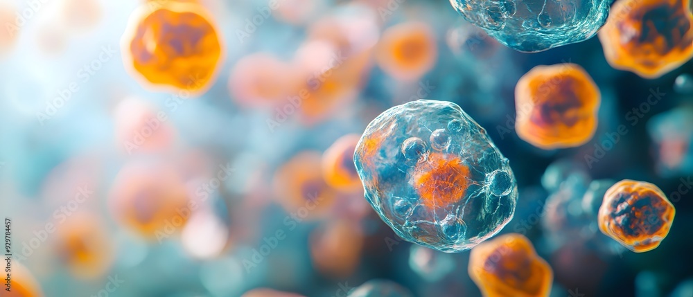Poster microscopic observation of cellular tissue culture and structural development in a laboratory settin