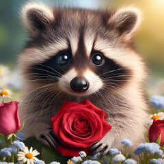 Obraz premium Waschbär