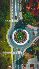 Widok na rondo z góry,zdjęcie z drona © Mariusz