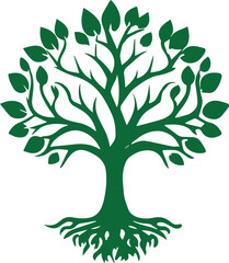Green tree's logo style with white background.