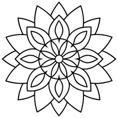 Mandala line art. Mandala for coloring page