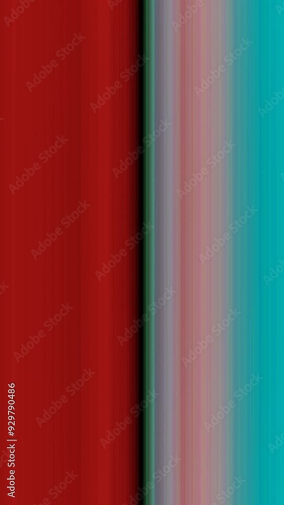 Poster abstract vertical light stripes in red and cyan