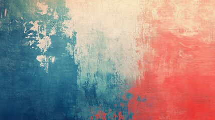 Obraz premium abstract textured retro red blue wall with pain