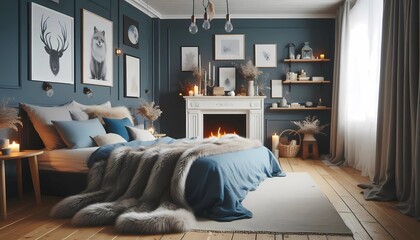 Gemütliches skandinavisches Schlafzimmer