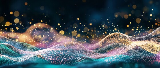 Tech-themed waves showing innovation and technological change, background, Generative AI