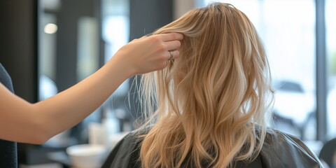 Naklejka premium beauty salon or hair design studio. 