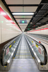 moving escalator in the subway