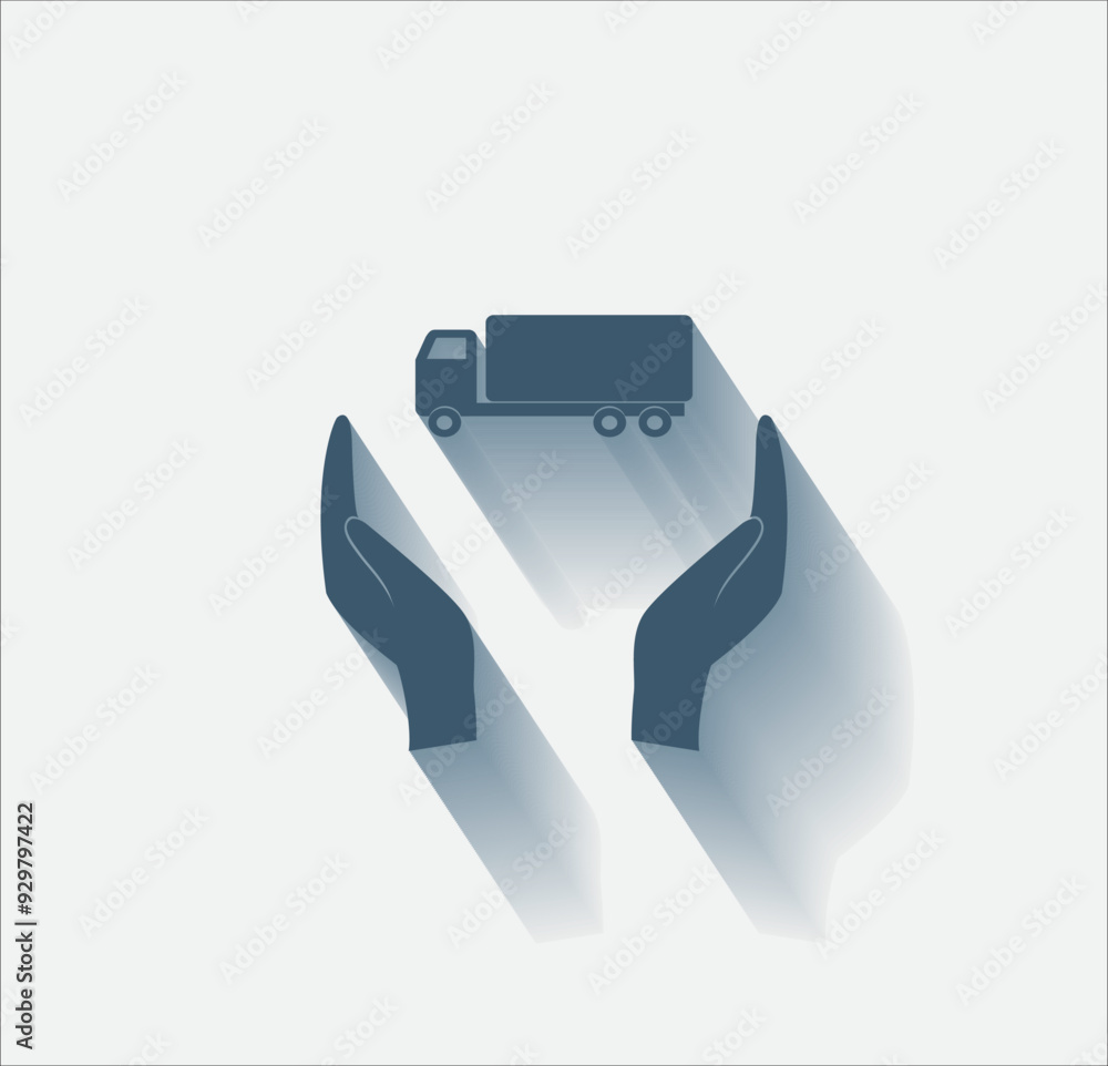 Poster vector dark color icon with shadow on light background