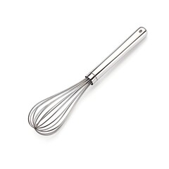 Stainless Steel Wire Whisk Isolated on Clean White Background