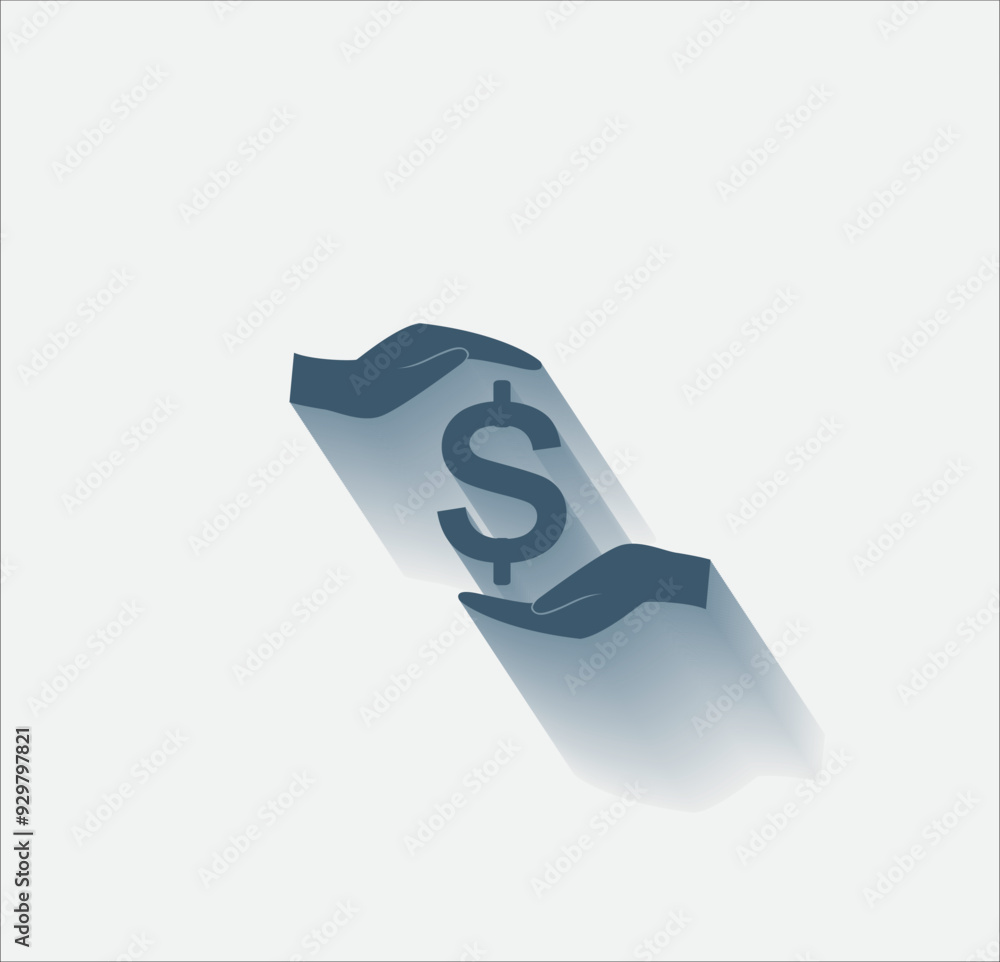 Poster vector dark color icon with shadow on light background