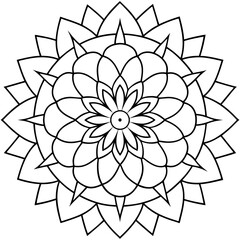 Mandala line art. Mandala for coloring page