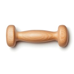Wooden Rolling Pin Isolated on White Background