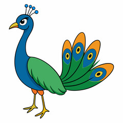 Obraz premium Beautiful peacock art vector illustration