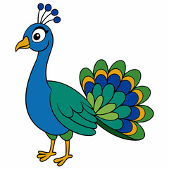Beautiful peacock art vector illustration