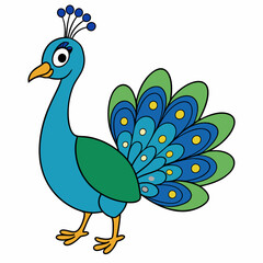 Beautiful peacock art vector illustration