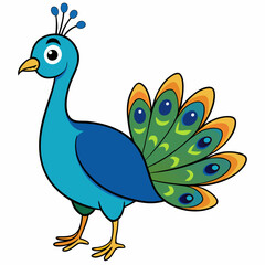 Beautiful peacock art vector illustration
