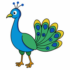 Beautiful peacock art vector illustration