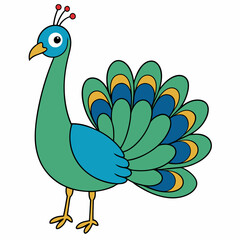 Beautiful peacock art vector illustration