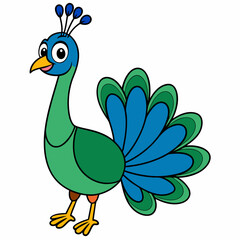 Beautiful peacock art vector illustration