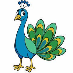 Beautiful peacock art vector illustration