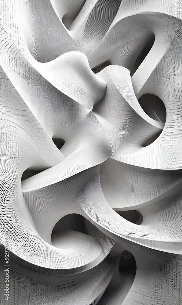Poster 10. intricate 3d geometric design with intertwining forms and a high-tech finish, set on a minimalis