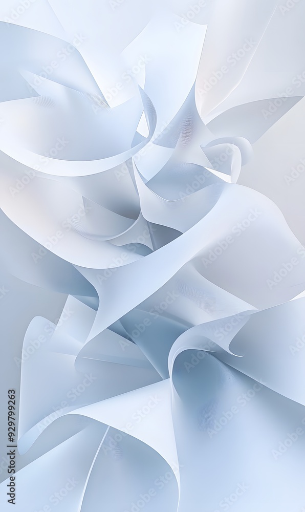 Poster 11. sleek 3d abstract art featuring layered geometric shapes with a soft gradient effect, isolated o