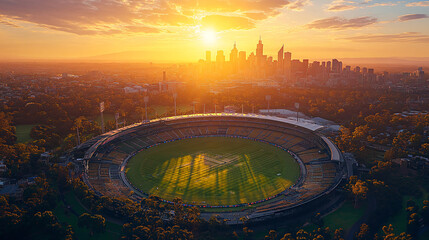 Melbourne Cricket Ground Sunse