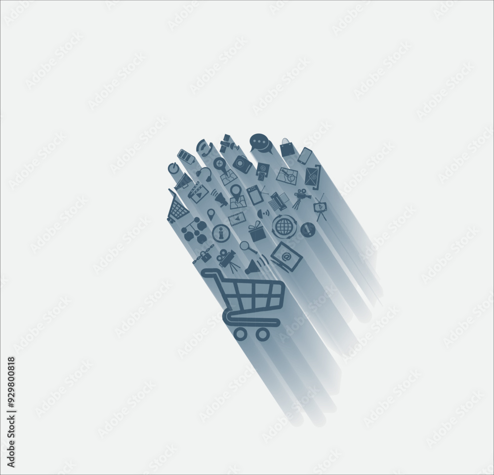 Poster vector dark color icon with shadow on light background