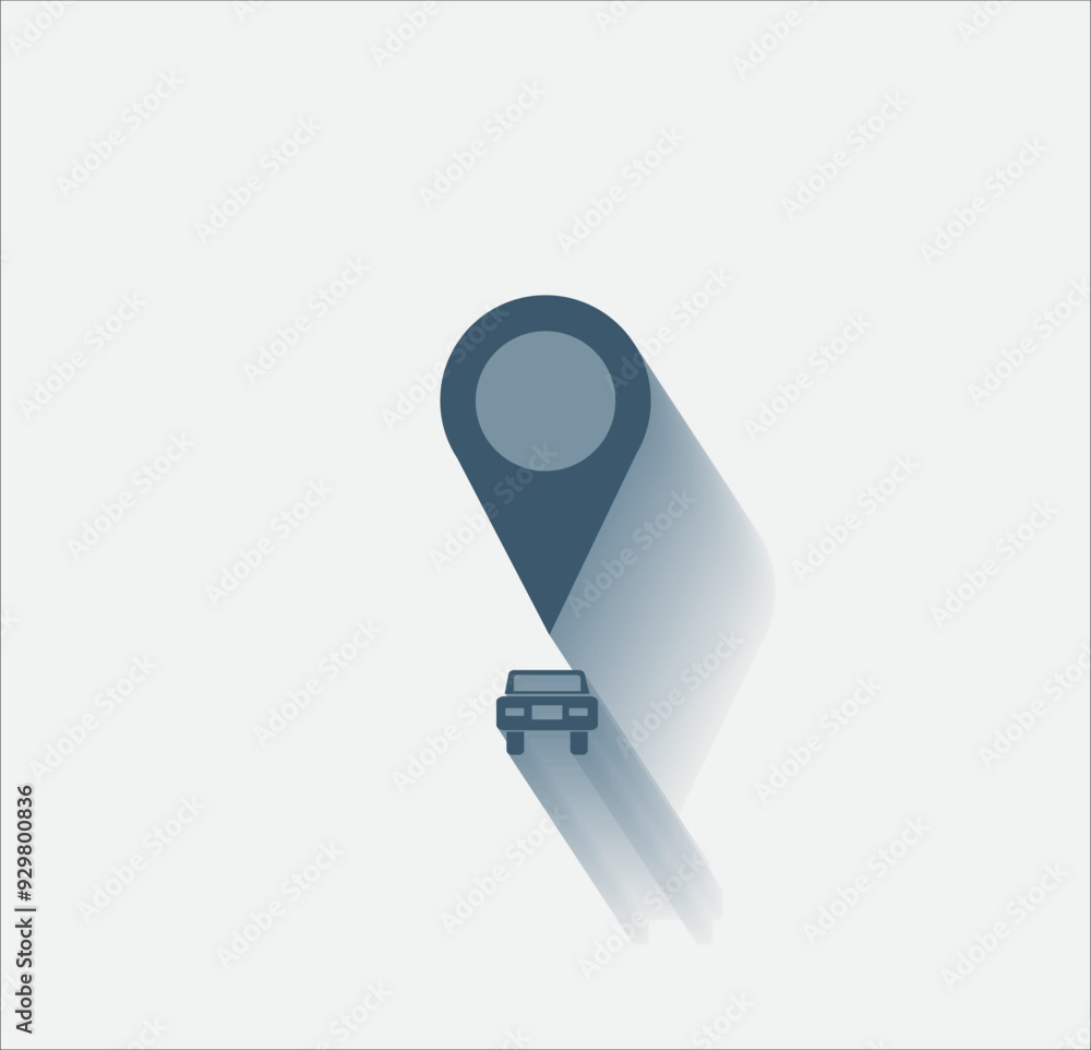 Poster vector dark color icon with shadow on light background