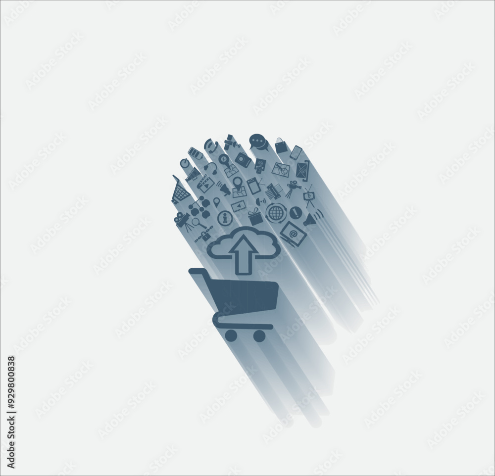 Poster vector dark color icon with shadow on light background