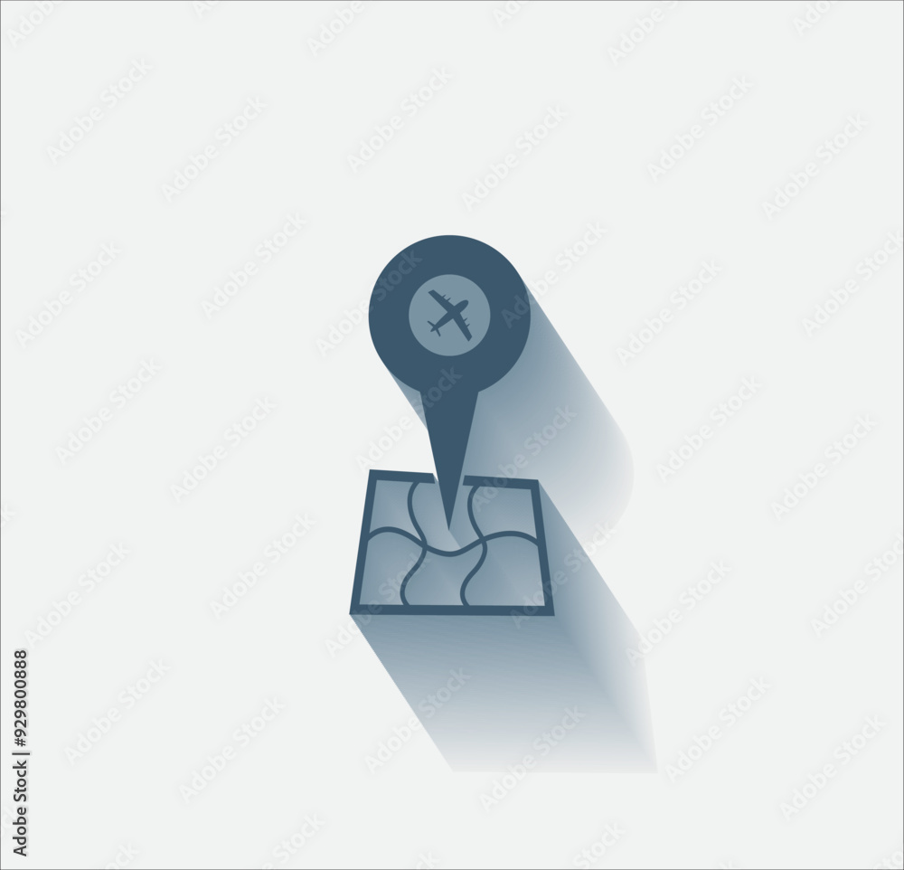 Poster vector dark color icon with shadow on light background