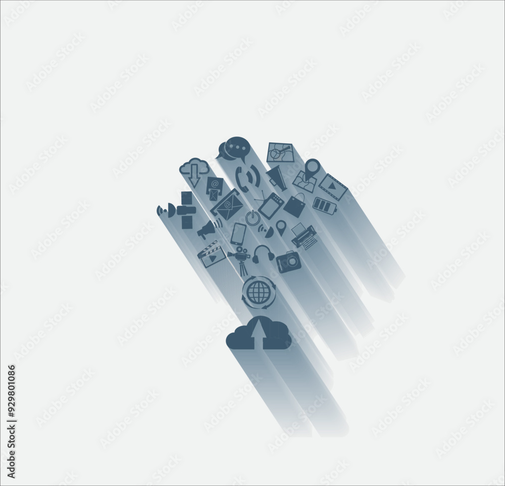 Poster vector dark color icon with shadow on light background