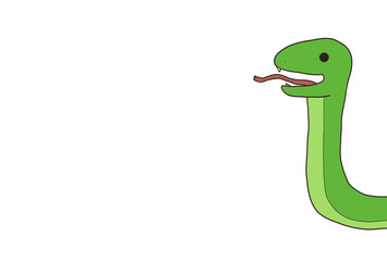 Fototapeta premium 分裂した横顔のみの巳（緑）