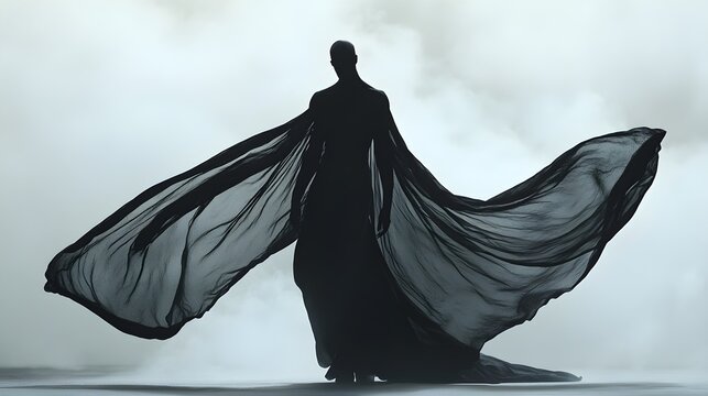A phantom with a flowing cape