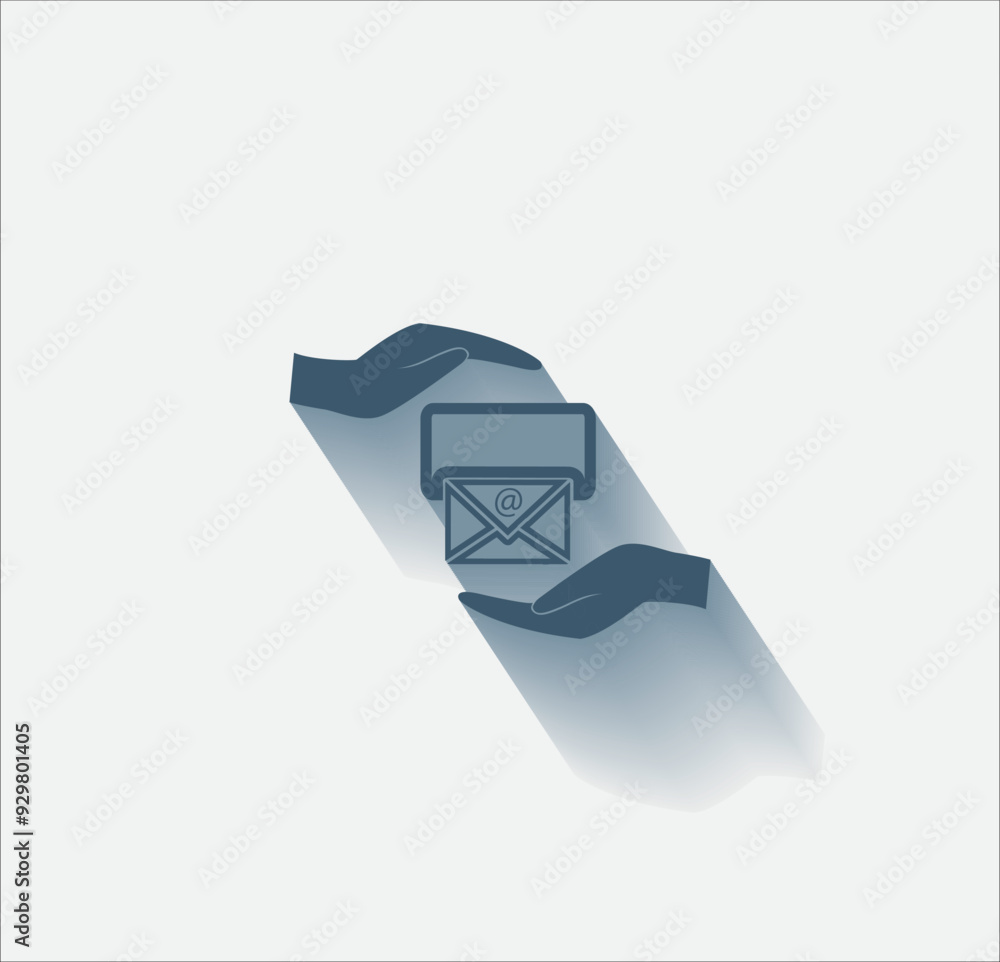 Poster vector dark color icon with shadow on light background