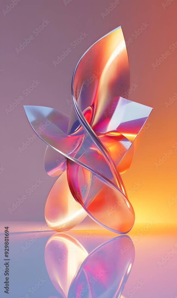 Poster 17. abstract 3d design featuring futuristic geometric shapes with subtle illumination, isolated on a