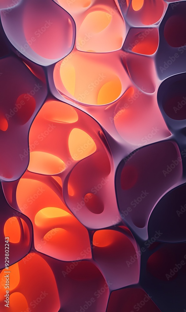 Poster 59. abstract 3d wall art with intricate geometric patterns and smooth gradients, rendered on a minim