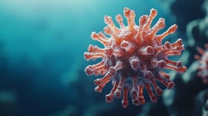 Detailed Closeup of Virus Particle in Vivid Colors