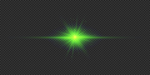 Green horizontal light effect of lens flares