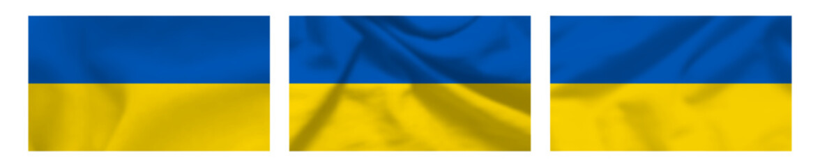 Set of Ukrainian national flags