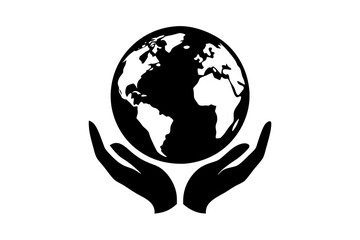 Logo for a charity organization hands holding vector art illustration