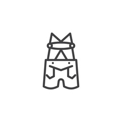 Lederhosen breeches line icon