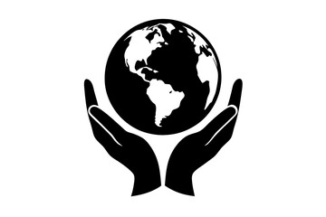 Logo for a charity organization hands holding vector art illustration