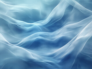 Obraz premium Gentle, flowing light blue waves create a serene abstract background with soft curves. The minimalist design offers a calming effect with ample copy space.