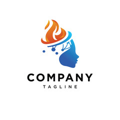 Fire Intelegence combination logo icon vector