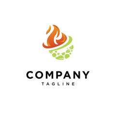 Fire Nature combination logo icon vector